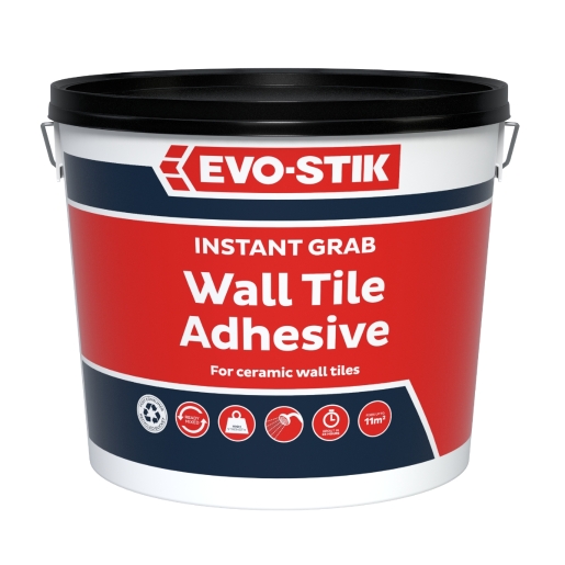 Image of EVO-STIK Instant Grab Wall Tile Adhesive Natural 10ltr