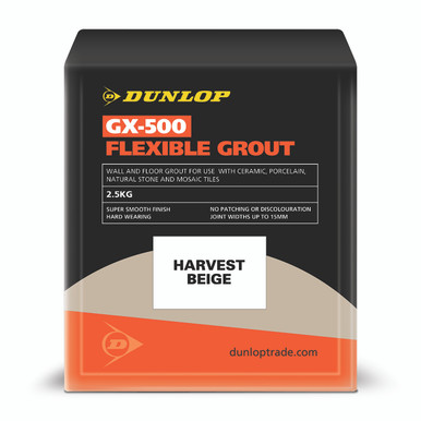Product image for Dunlop GX-500 Flexible Floor &amp; Wall Tile Grout Harvest Beige 2.5kg