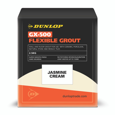 Product image for Dunlop GX-500 Flexible Floor &amp; Wall Tile Grout Jasmine Cream 2.5kg