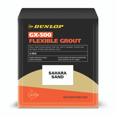 Product image for Dunlop GX-500 Flexible Floor &amp; Wall Tile Grout Sahara Sand 2.5kg