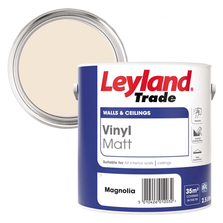 Image of Leyland Trade Vinyl Matt Emulsion Magnolia 5ltr