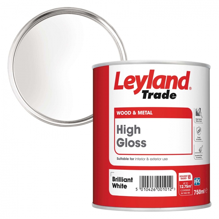 Product image for Leyland Trade High Gloss Paint Brilliant White 5l