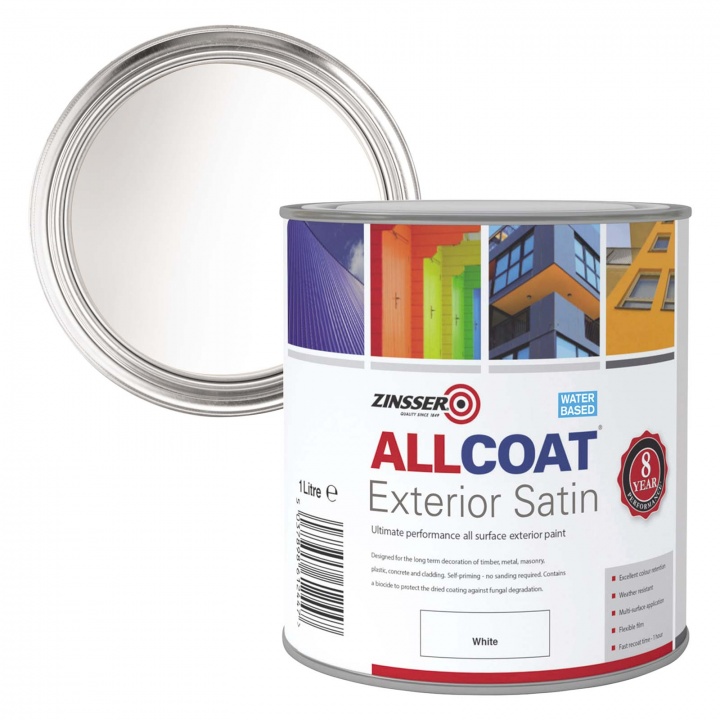 Product image for Zinsser AllCoat Exterior Satin White 2.5ltr