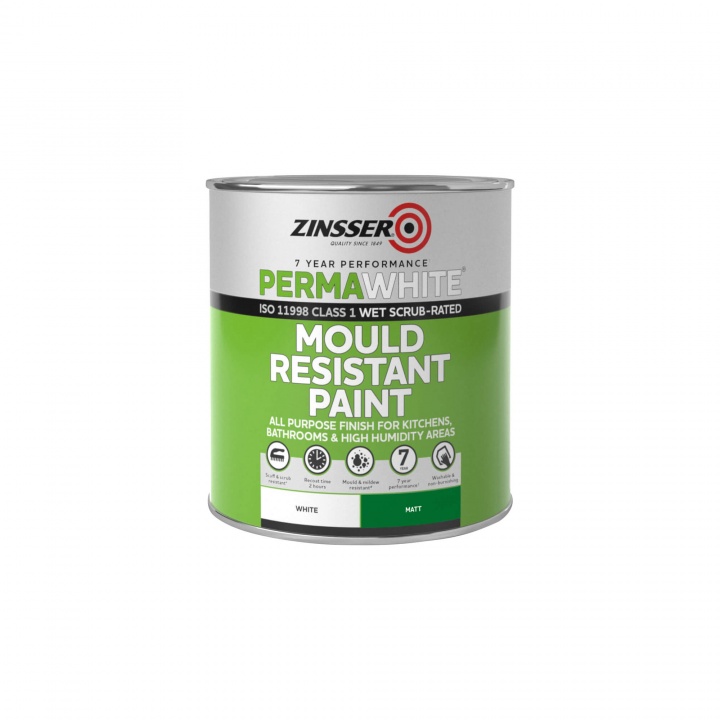 Product image for Zinsser Perma-White Mould Resistant Paint Matt 1ltr