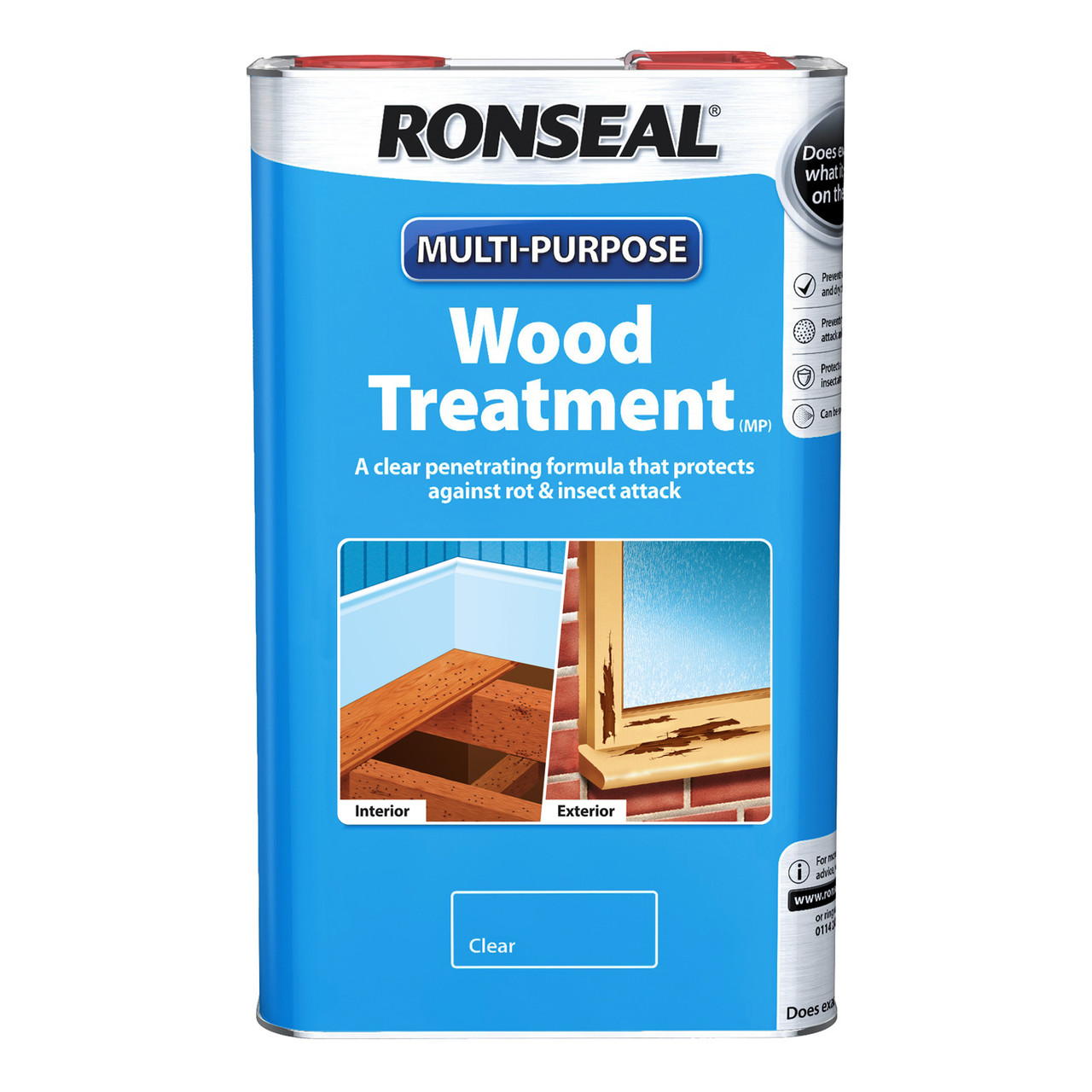 Product image for Ronseal Wood Treatment Clear 2.5ltr