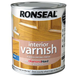 Product image for Ronseal Interior Varnish Light Oak Satin 750ml
