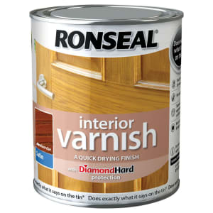 Product image for Ronseal Interior Varnish Medium Oak Satin 750ml