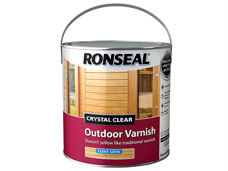 Product image for Ronseal Crystal Clear Outdoor Varnish Satin 2.5ltr