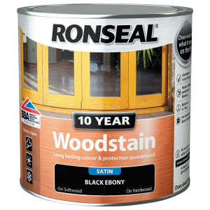 Product image for Ronseal 10 Year Woodstain Ebony 2.5ltr
