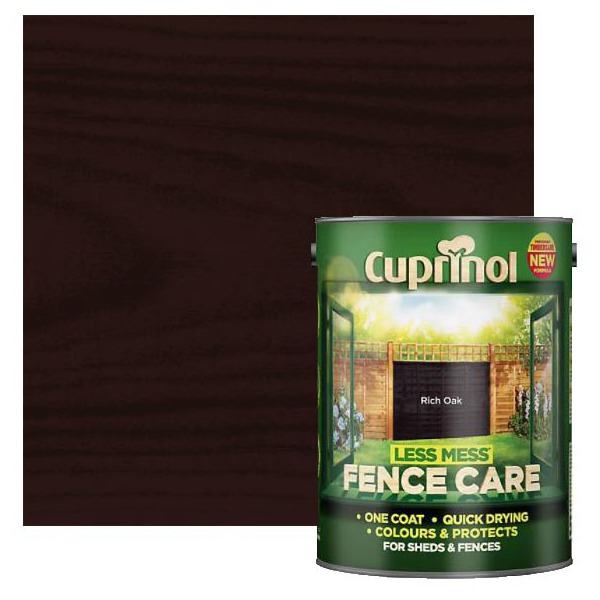 Product image for Cuprinol Less Mess Fence Care Rich Oak 5l