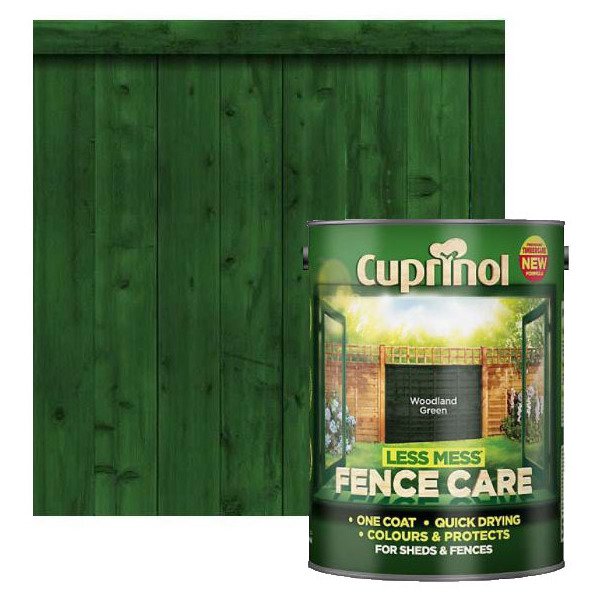 Image of Cuprinol Less Mess Fence Care Woodland Green 5l