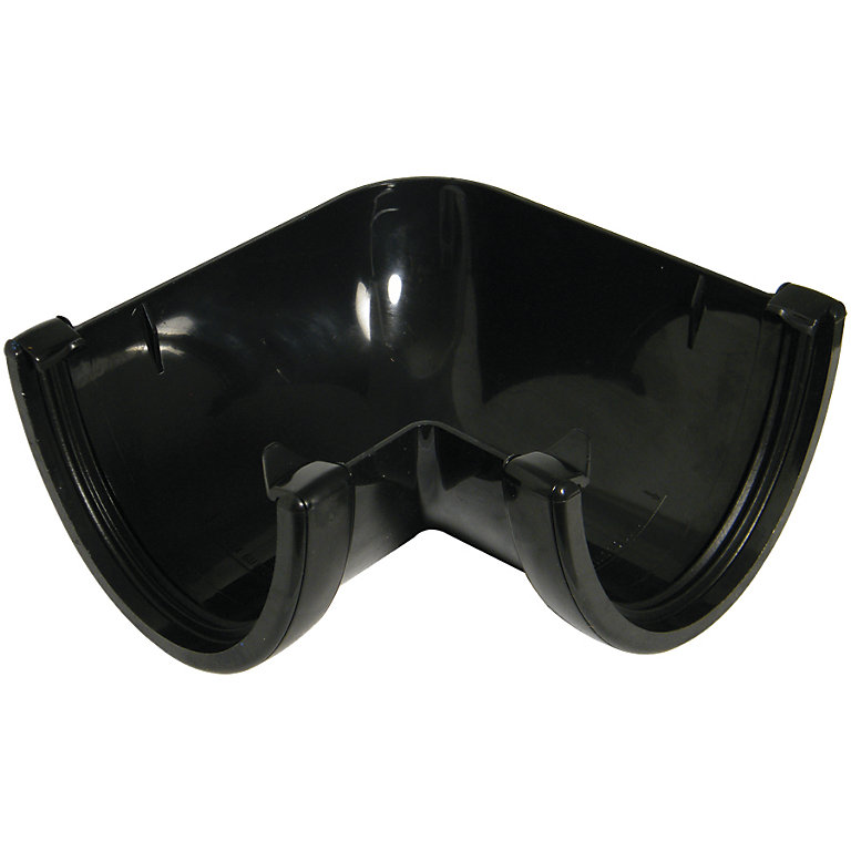Product image for FloPlast Hi-cap Black 90° Gutter angle, (Dia)115mm