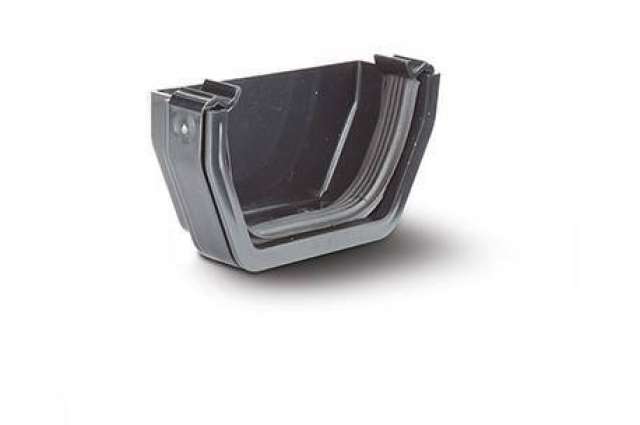 Product image for Square Gutter External Stop End Black 112mm