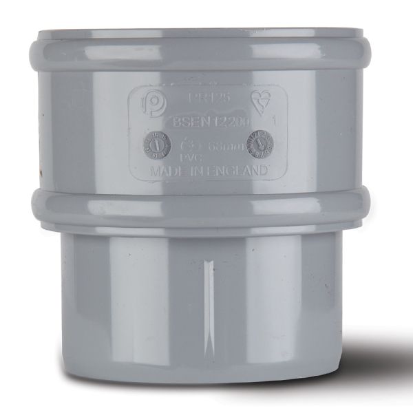 Product image for Round Downpipe Connector Grey 68mm