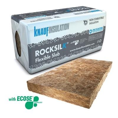 Product image for Knauf Rocksilk Flexible Slab 1200mm x 600mm 60mm (12 Packs)