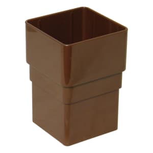 Product image for Square Downpipe Socket 65mm Brown