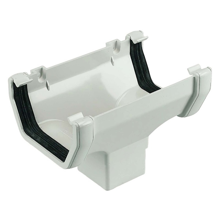 Product image for Square Gutter Running Outlet 114mm White