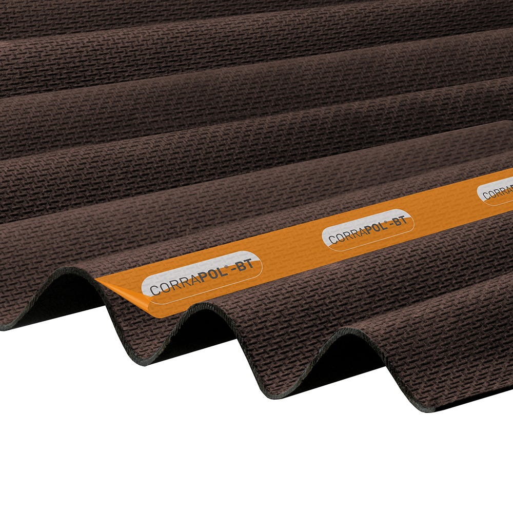Product image for Corrapol-BT Corrugated Roofing Sheet 930mm x 2000mm / Brown