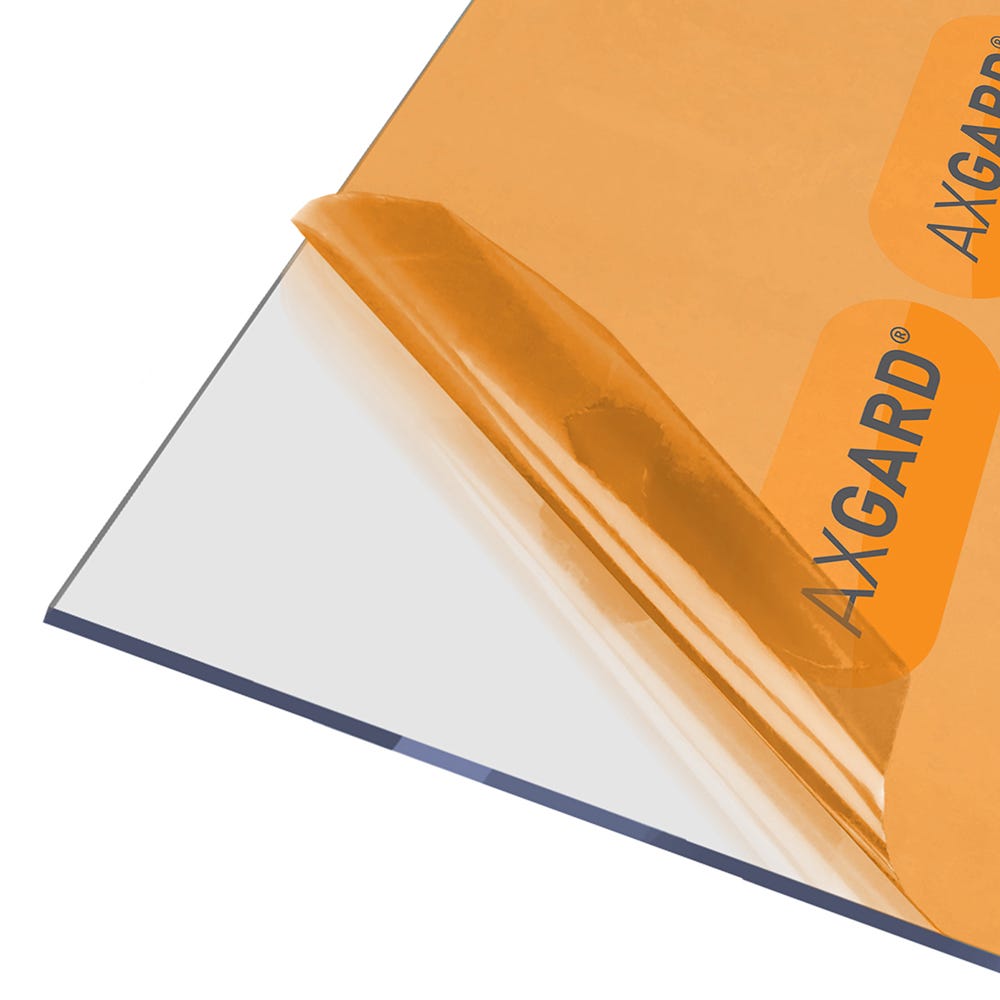 Product image for Axgard 4mm Clear UV Protect Polycarbonate Sheets 1240mm x 1250mm