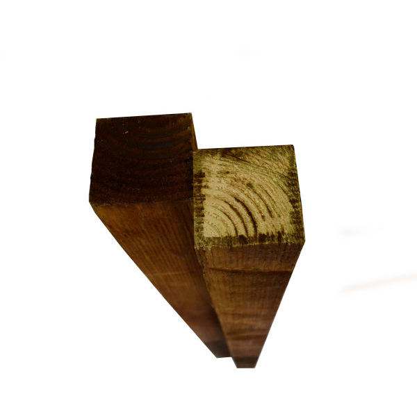 Product image for Incised Fence Post. Brown 75 X 75 X 1800mm