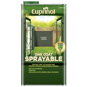 Product image for Cuprinol One Coat Sprayable Fence Treatment - 5 Litre Forest Green