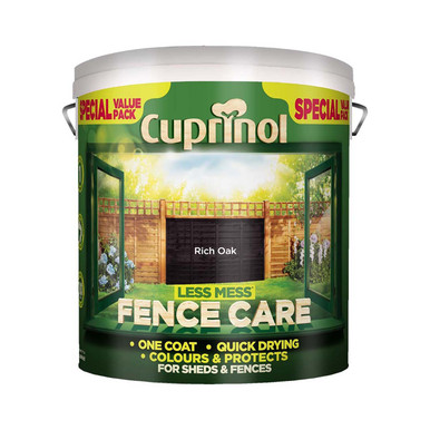 Product image for Cuprinol Less Mess Fence Care - 6 Litre Rich Oak