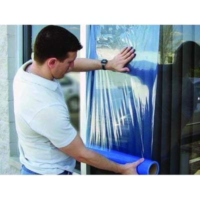 Product image for Surface Protection Tape Medium Tack Transparent Blue 600mm x 100m