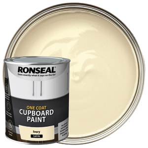Product image for Ronseal One Coat Cupboard Paint 750ml Ivory Satin