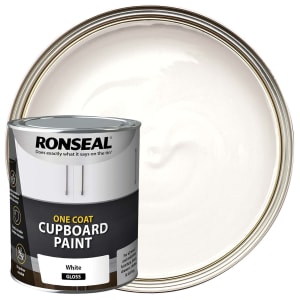 Product image for Ronseal One Coat Cupboard Paint 750ml White Gloss