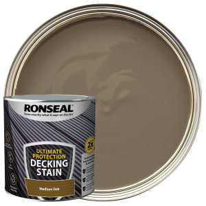 Product image for Ronseal Ultimate Protection Decking Stain Medium Oak / 2.5 Litres