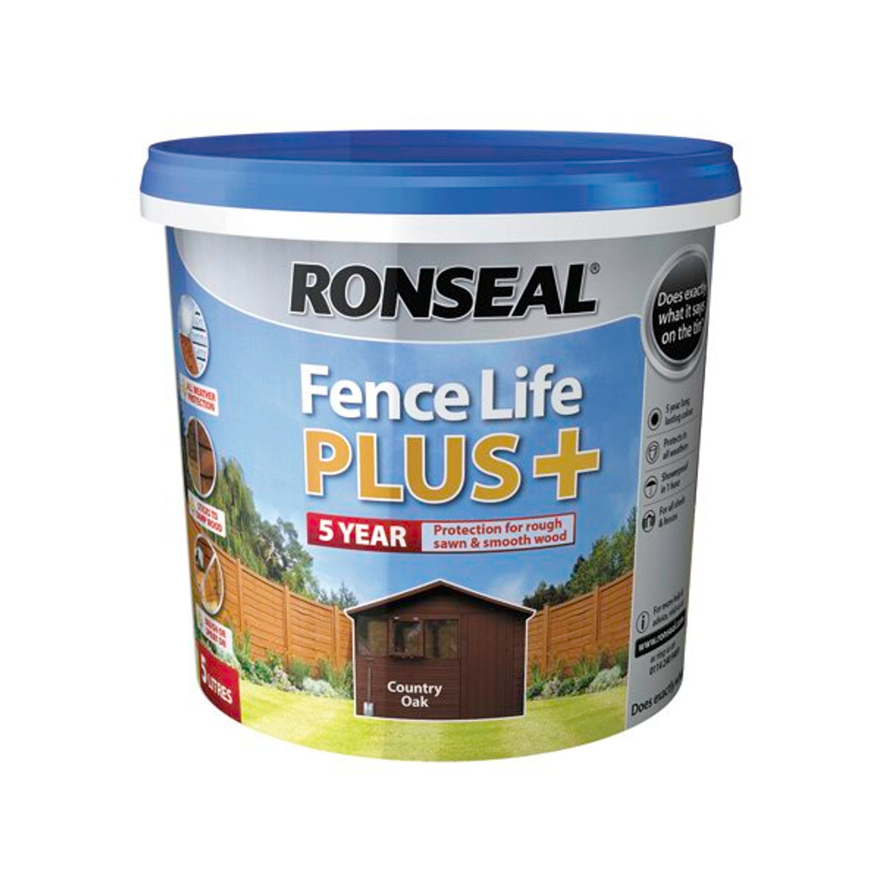Product image for Ronseal Fence Life Plus 5 Litres Country Oak