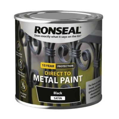Ronseal Direct to Metal Paint 750ml - Black Satin