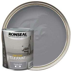 Product image for Ronseal One Coat Tile Paint 750ml Granite Grey Satin