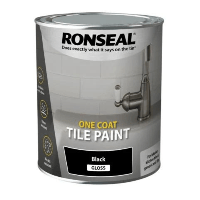 Image of Ronseal One Coat Tile Paint 750ml Granite Grey Satin