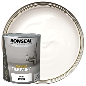 Product image for Ronseal One Coat Tile Paint 750ml White Gloss