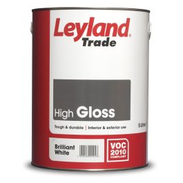 Product image for Dulux Trade High Gloss Brilliant White 5ltr