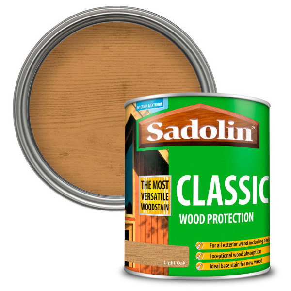 Image of Sadolin Classic All Purpose Woodstain Light Oak 1l