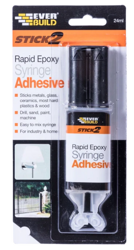 Product image for Everbuild Stick2 Rapid Epoxy Syringe 24Ml - Industrial Strength Adhesive