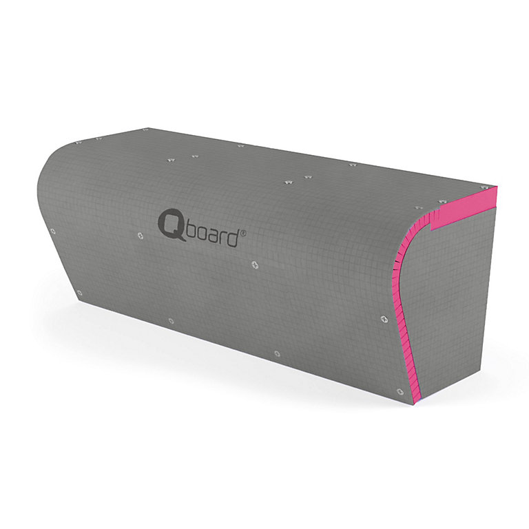 Product image for Qboard Curved Bathroom &amp; wet room Bench kit (H) 470mm x (W) 1200mm