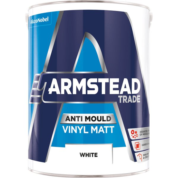 Product image for Armstead Anti-mould Vinyl Matt White 5L
