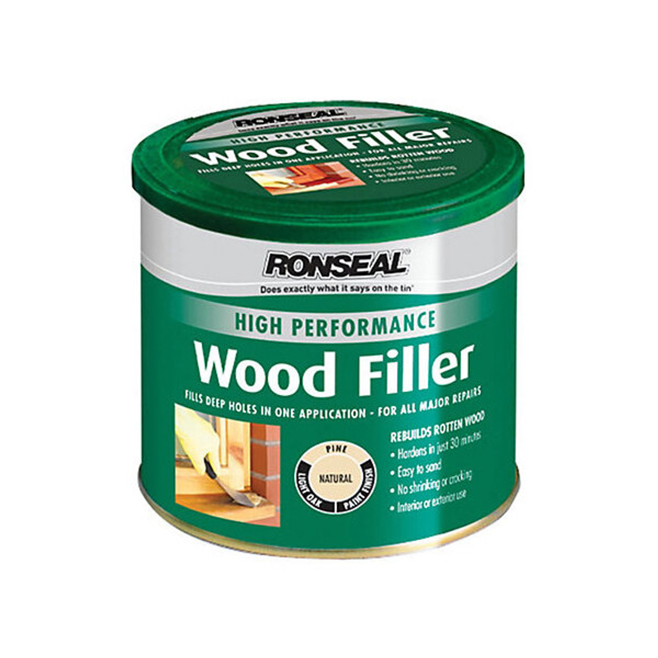 Product image for Ronseal High Performance Wood Filler-White -Dark 275 g 275g