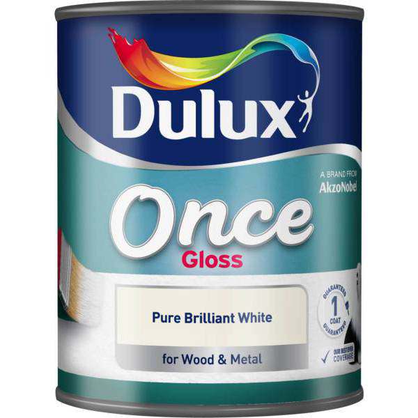 Product image for Dulux Once Gloss Pure Brilliant White 750ml
