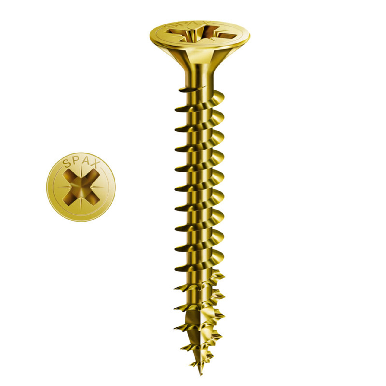 Product image for Spax Universal Flat Zinc Yellox Countersink Pozi Screw 3 x 20mm (200 Pack)