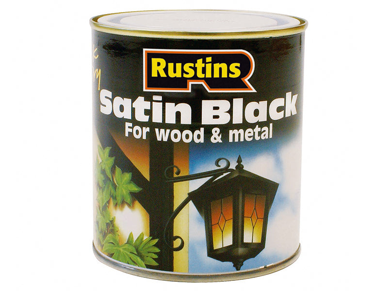 Product image for Rustins Satin Black Paint Quick Drying 500ml