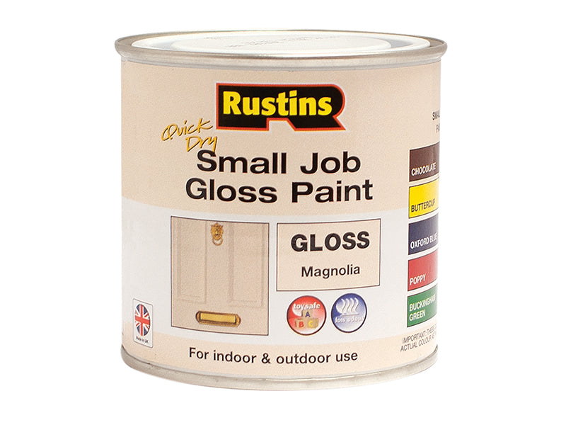 Image of Rustins Quick Dry Small Job Gloss Paint Magnolia 250ml
