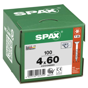 Product image for Spax T-Star Plus Flat Countersunk WIROX 4.0 x 60mm T20 - Pack of 100