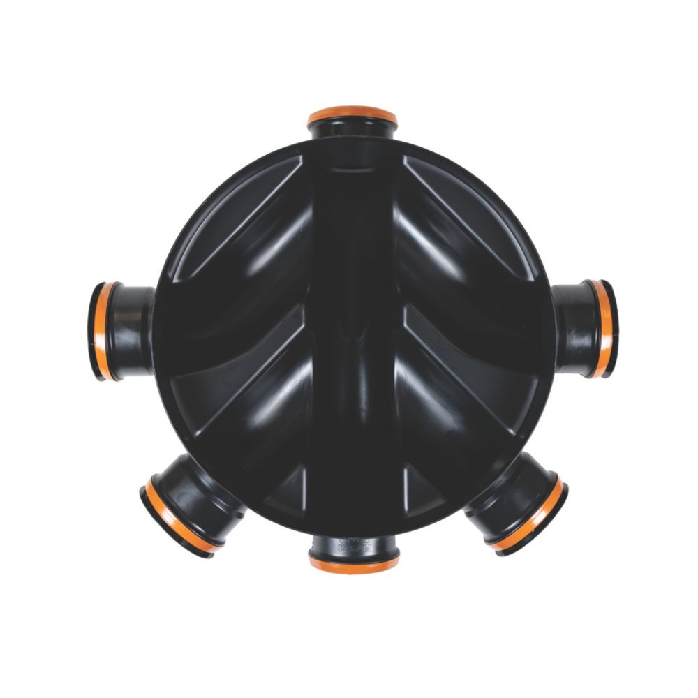 Product image for FloPlast Push-Fit 5-Inlet Fixed Inspection Chamber Base 450mm