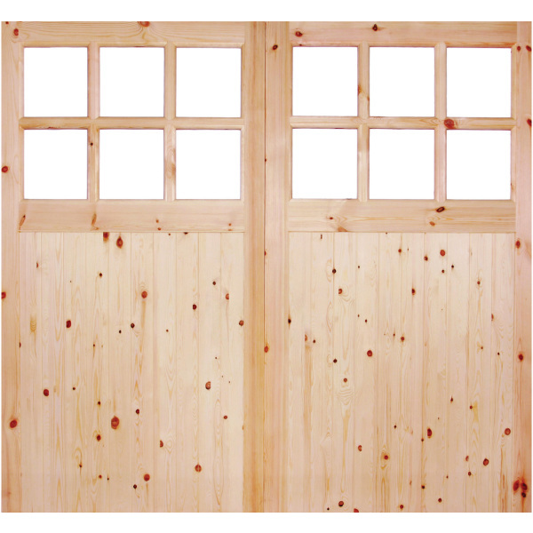 Product image for 70 High X 70 Wide Redwood 301 Glazed Garage Door