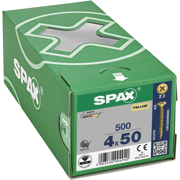 Image of Spax Universal Use Screw - Full Thread - Yellox Coated 4.0 X 50mm