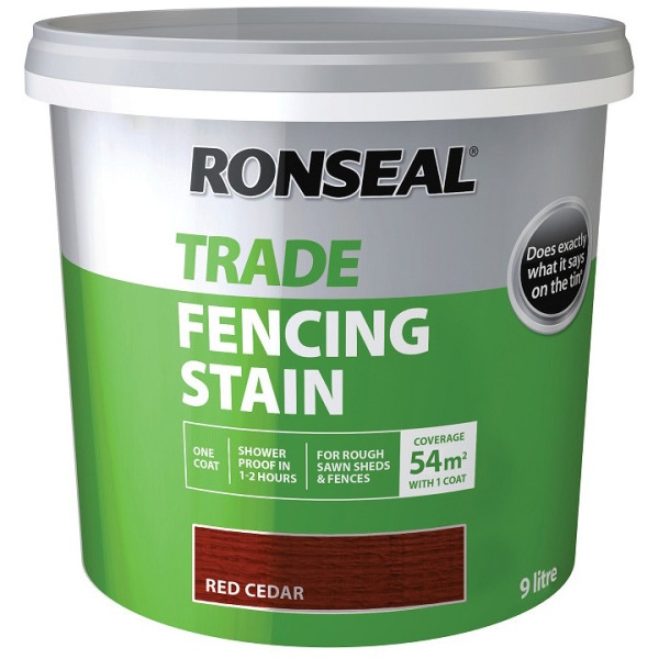 Product image for RONSEAL TRADE FENCING STAIN 9l RED CEDAR 38581